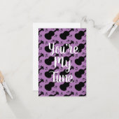 Carte Notes musicales de guitare rock pour la Saint-Vale (Devant/Arrière en situation)