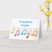 CARTE **NOTES MUSICALES DE L'AMI** SOUHAITS D'ANNIVERSAI (Fleur jaune)