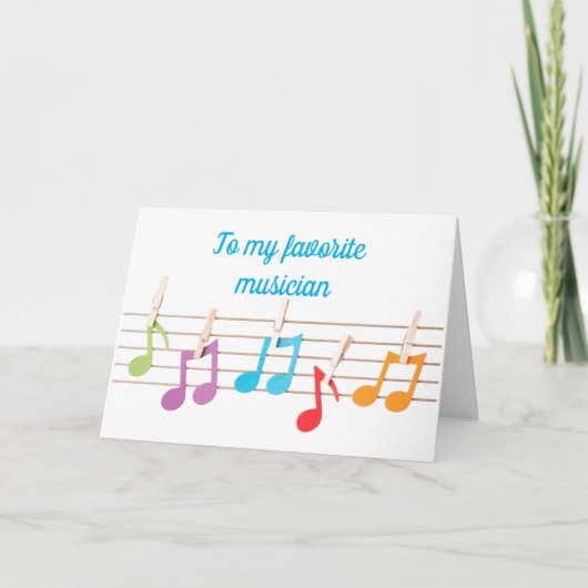 CARTE **NOTES MUSICALES DE L'AMI** SOUHAITS D'ANNIVERSAI (Devant)