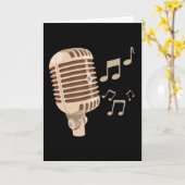 Carte Notes musicales de microphone à main Brown (Fleur jaune)