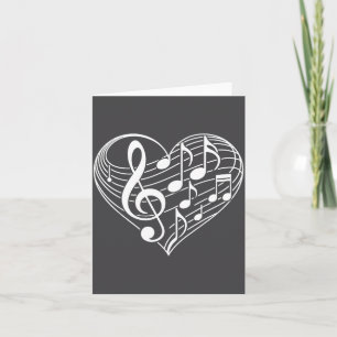 Carte Notes musicales en forme de cœur pour la Saint-Val