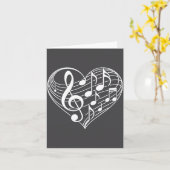 Carte Notes musicales en forme de cœur pour la Saint-Val (Fleur jaune)