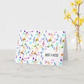 Carte notes musicales et symboles (Fleur jaune)