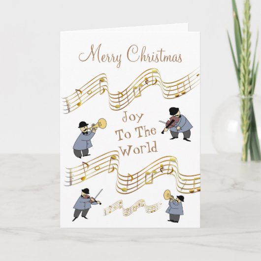 Carte Notes musicales Les musiciens de Noël se joignent (Devant)