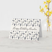 Carte Notes musicales mignonnes Motif Anniversaire (Fleur jaune)