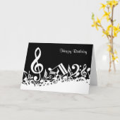 Carte Notes musicales personnalisées blanches mélangées (Fleur jaune)