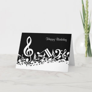 Carte Notes musicales personnalisées blanches mélangées