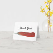 Carte Notes rouges de Merci de plume de gris africain (Fleur jaune)