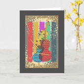 Carte Notes sur la basse double et la musique (Fleur jaune)