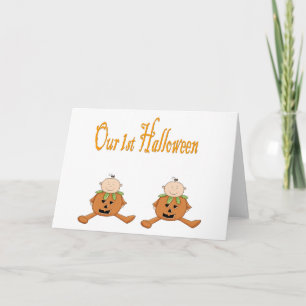 Carte Notre 1er HALLOWEEN (TWINS)