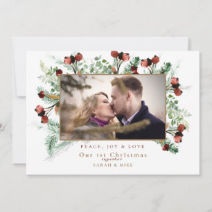 Carte Notre 1er Noël Ensemble Photo Paix Joie & Amour