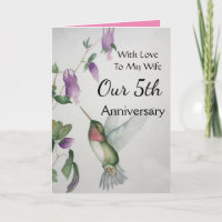 Notre 5e anniversaire Ma femme avec l'amour Colibr