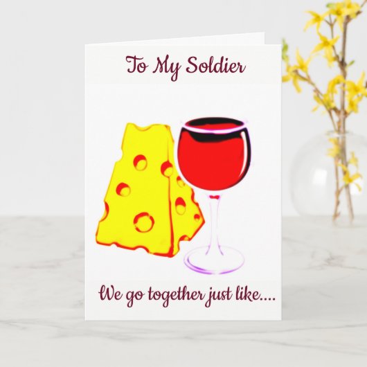 CARTE "NOTRE ANNIVERSAIRE" À MON SOLDAT AVEC AMOUR (Fleur jaune)