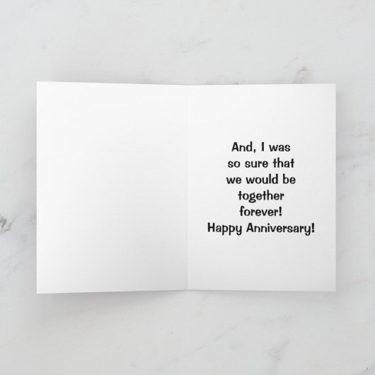 CARTE NOTRE ANNIVERSAIRE "DÈS MAINTENANT NOUS SERIONS EN (Intérieur)