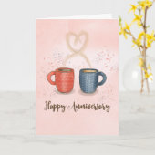 Carte Notre Anniversaire et café le mélange parfait (Fleur jaune)