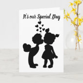 CARTE ***NOTRE ANNIVERSAIRE*** KISS SUR VOTRE POITRINE E (Fleur jaune)