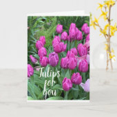 CARTE "NOTRE ANNIVERSAIRE" TULIPS/TOUT MON AMOUR POUR VO (Fleur jaune)