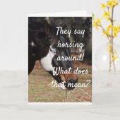 CARTE "NOTRE ANNIVERSAIRE" VOUS VOULEZ CHEVAUCHER AUTOUR (Fleur jaune)