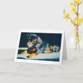 Carte Notre Bailey Dachshund (Fleur jaune)
