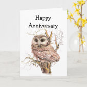 Carte Notre Chouette Anniversaire vous aime toujours (Fleur jaune)