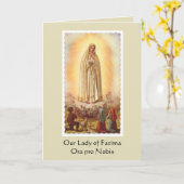 Carte Notre-Dame de Fatima avec les enfants (Fleur jaune)