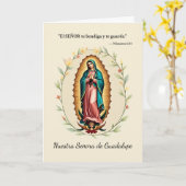 Carte Notre-Dame de Guadalupe Fête Bénédiction Espagnol (Fleur jaune)