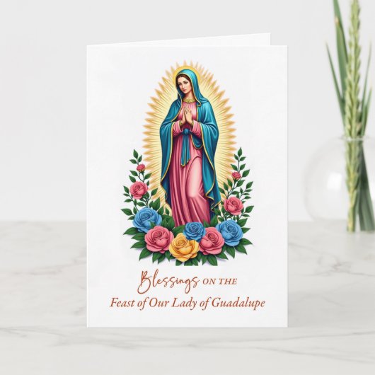 Carte Notre-Dame de Guadalupe Fête Bénédiction Marie (Devant)