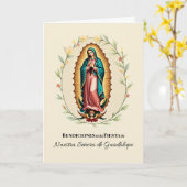 Carte Notre-Dame de Guadalupe Fête Bénédictions Espagnol (Fleur jaune)