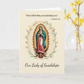 Carte Notre-Dame de Guadalupe La Paix et les Bénédiction (Fleur jaune)