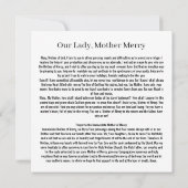 Carte Notre-Dame de la Merci (Dos)