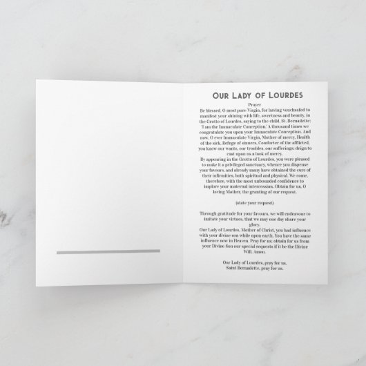 Carte Notre Dame de Lourdes (Intérieur)