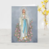 Carte Notre-Dame du Rosaire avec roses (Fleur jaune)