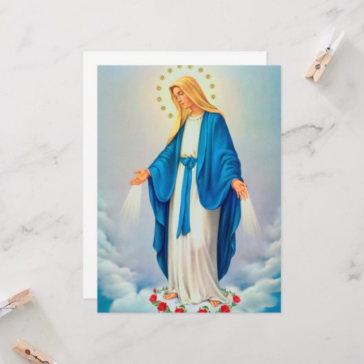 Carte Notre Dame Immaculée Conception (Devant/Arrière en situation)