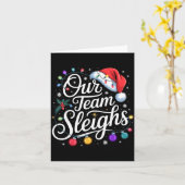 Carte Notre équipe dévale les lumières de Noël Chapeau r (Fleur jaune)