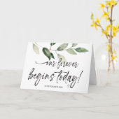 Carte Notre Forever commence aujourd'hui Mariée Mariage (Fleur jaune)
