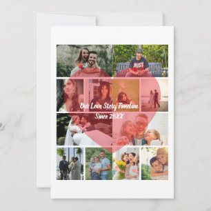 Carte Notre Histoire d'Amour 12 Photos Chronologie Colla