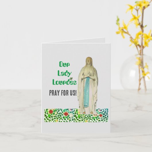 Carte Notre Lafy de LourdesCarte de voeux pliée (Fleur jaune)