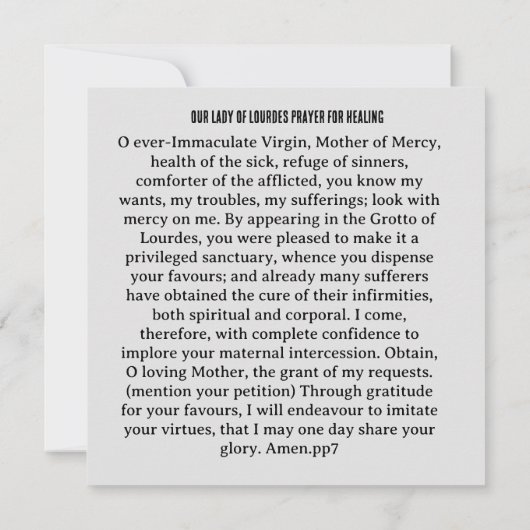 Carte Notre Lafy de LourdesCarte de voeux pliée (Dos)