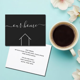 Carte Notre maison Changement d'adresse Chic Typography 