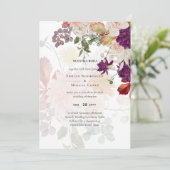 Carte NOTRE MARIAGE Plum Fall Floral Mariage Espagnol (Debout devant)