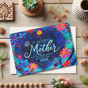 Carte Notre Mère, Notre Monde Jolie Fleur Bleue Amusant