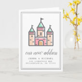 Carte Notre nouvelle adresse | Pastel Castle Home (Fleur jaune)