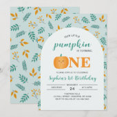 Carte Notre Petit Citrouille 1er anniversaire (Devant / Derrière)