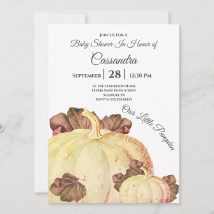 Carte Notre Petit Citrouille Rose Baby Girl Douche