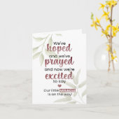 Carte Notre petit miracle est en route (Fleur jaune)