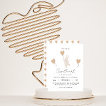 Carte Notre petite amoureuse fête son anniversaire<br><div class="desc">L'invitation à la fête du premier anniversaire est composée d'un mignon lapin avec des ballons cardiaques et du texte "notre petite amoureuse fait un tour", parfait pour un anniversaire de février ou de Saint-Valentin, mais aussi adorable à tout moment de l'année ! Un script tendance et des éléments d'aquarelle rose...</div>