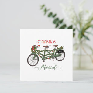 Carte Notre premier Noël de mariage 2025 Joli tandem