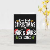 Carte Notre Premier Noël En Tant Que M. & Mme 2025 M (Fleur jaune)