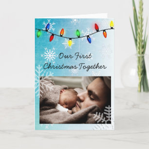 Carte Notre premier Noël, papa et enfant personnalisé