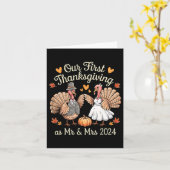 Carte Notre Première Action De grâce Comme M. Et Mme New (Fleur jaune)